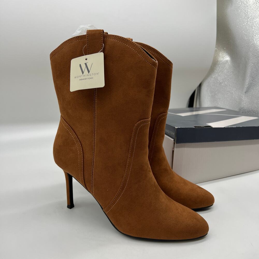 Worthington Women's Styler Brown Tan Heel Boot Size 10M